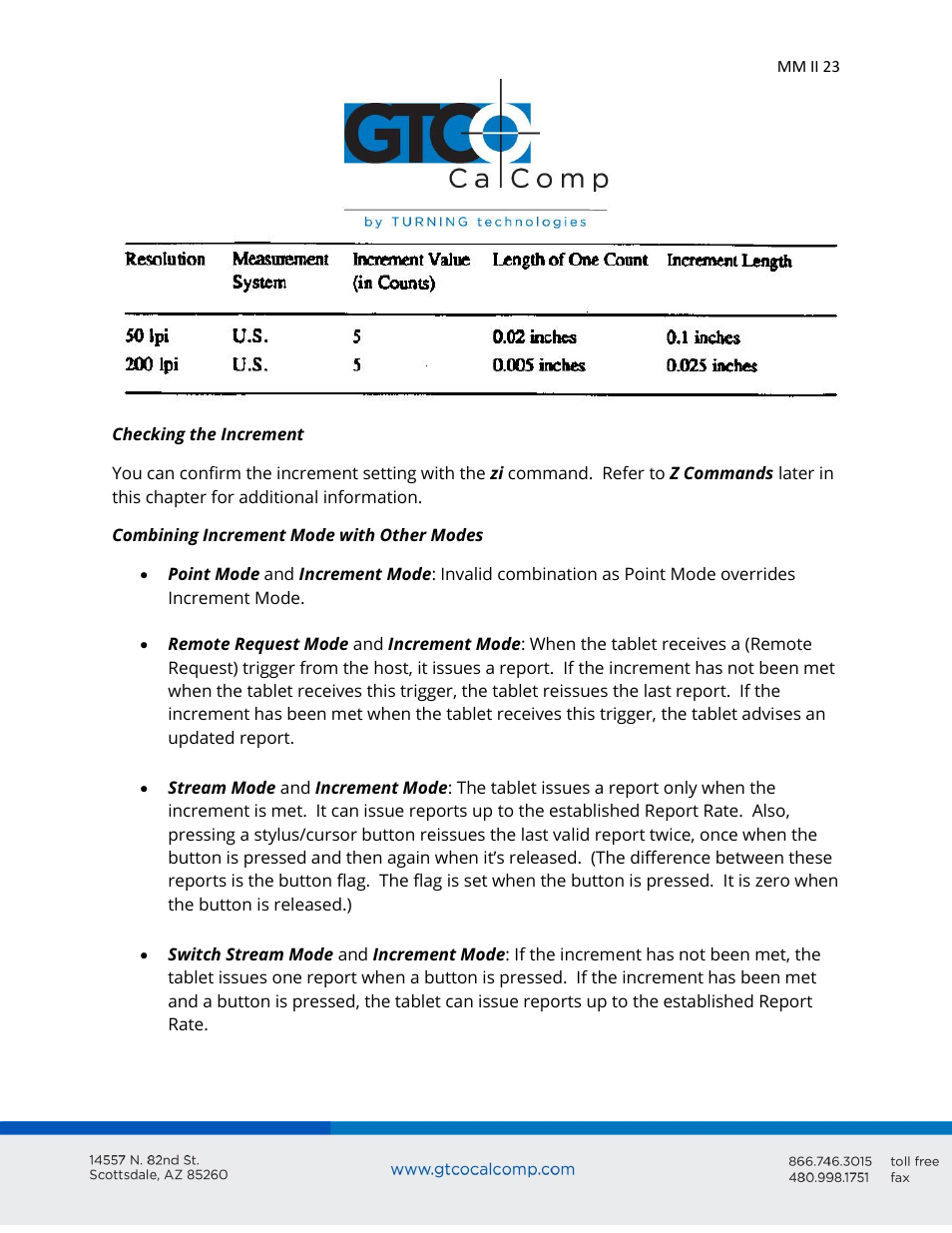 GTCO MM II 1201 - Users Guide User Manual | Page 23 / 61