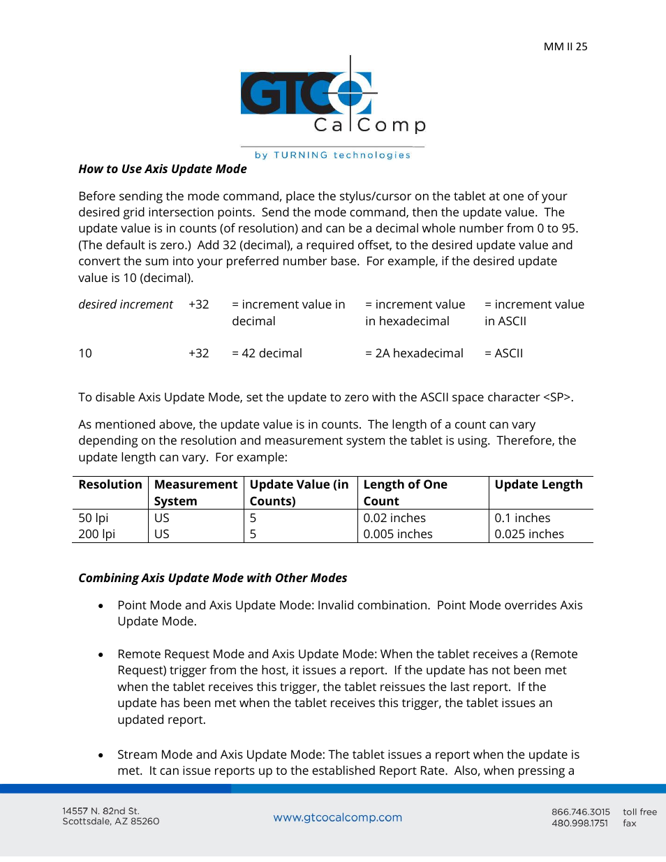 GTCO MM II 1201 - Users Guide User Manual | Page 25 / 61
