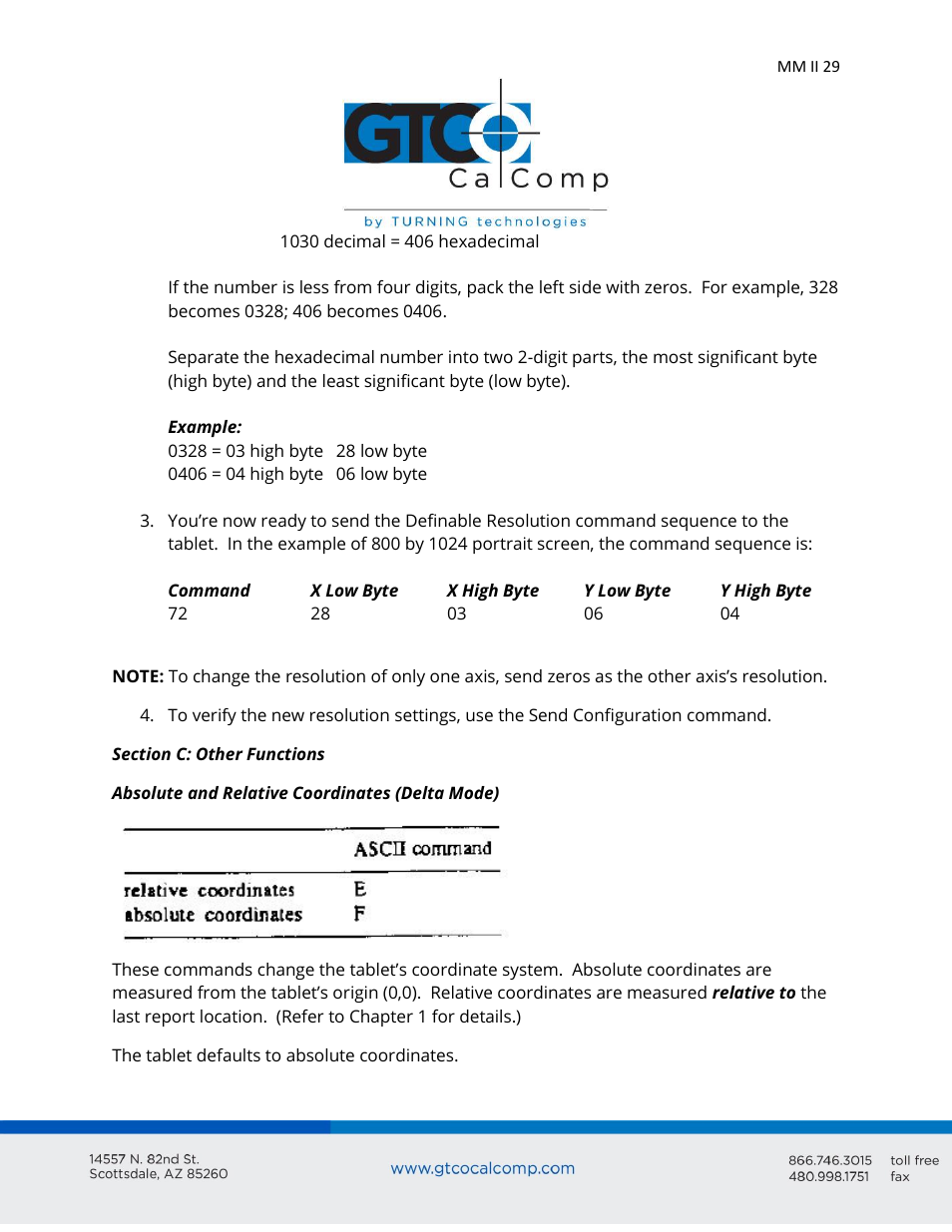 GTCO MM II 1201 - Users Guide User Manual | Page 29 / 61