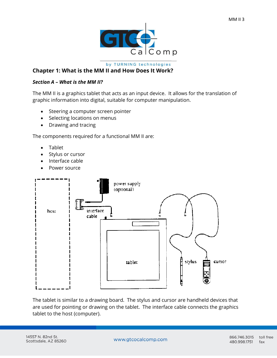 GTCO MM II 1201 - Users Guide User Manual | Page 3 / 61