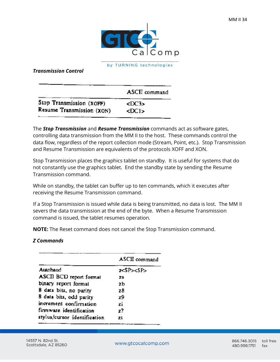 GTCO MM II 1201 - Users Guide User Manual | Page 34 / 61