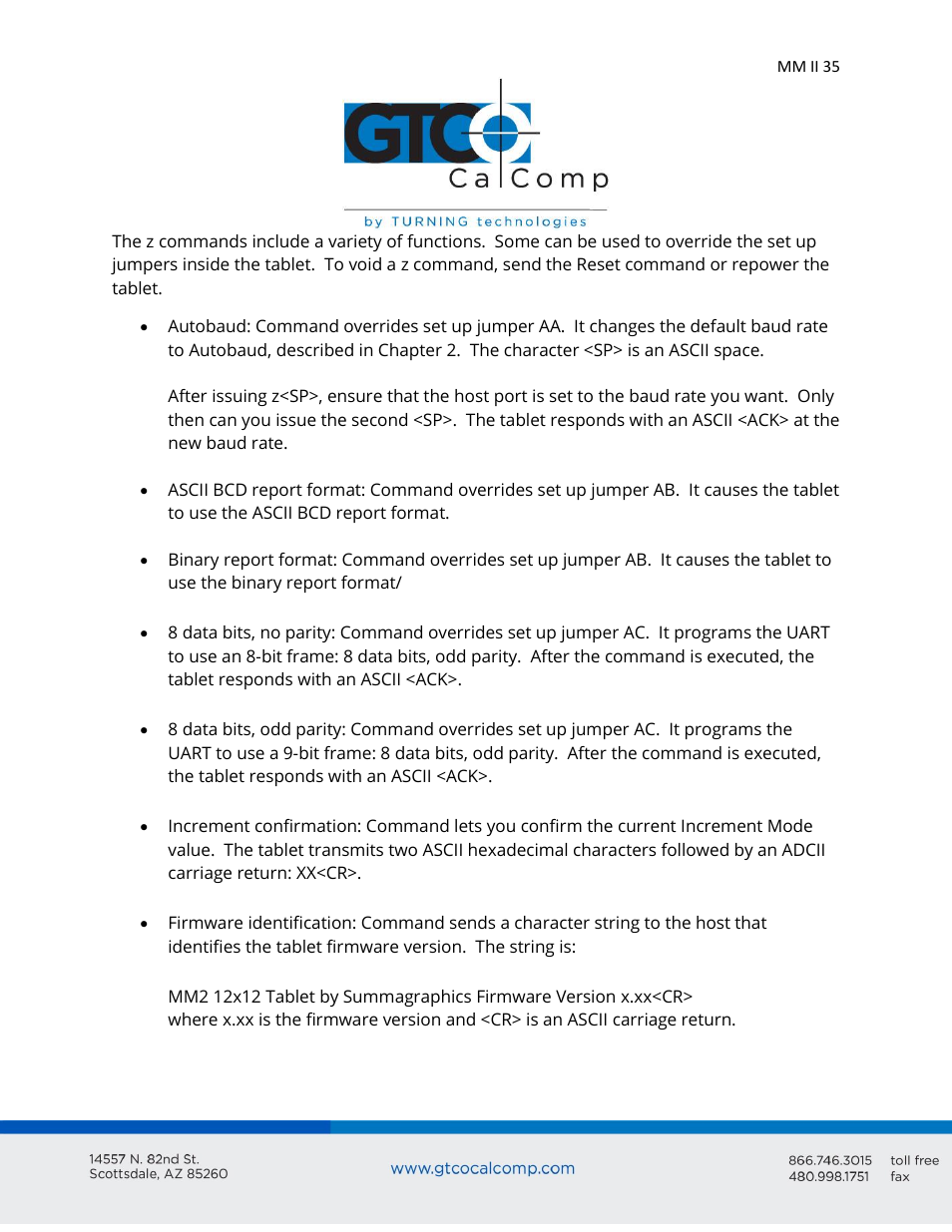 GTCO MM II 1201 - Users Guide User Manual | Page 35 / 61