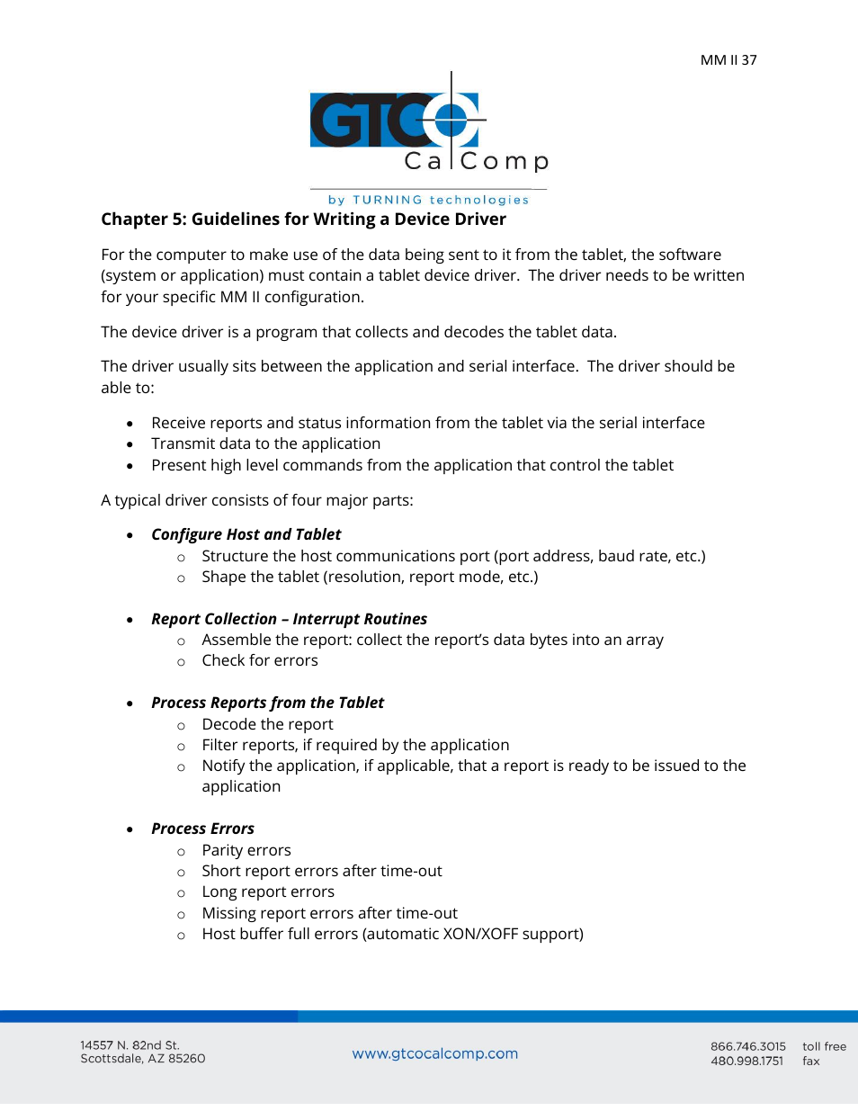 GTCO MM II 1201 - Users Guide User Manual | Page 37 / 61