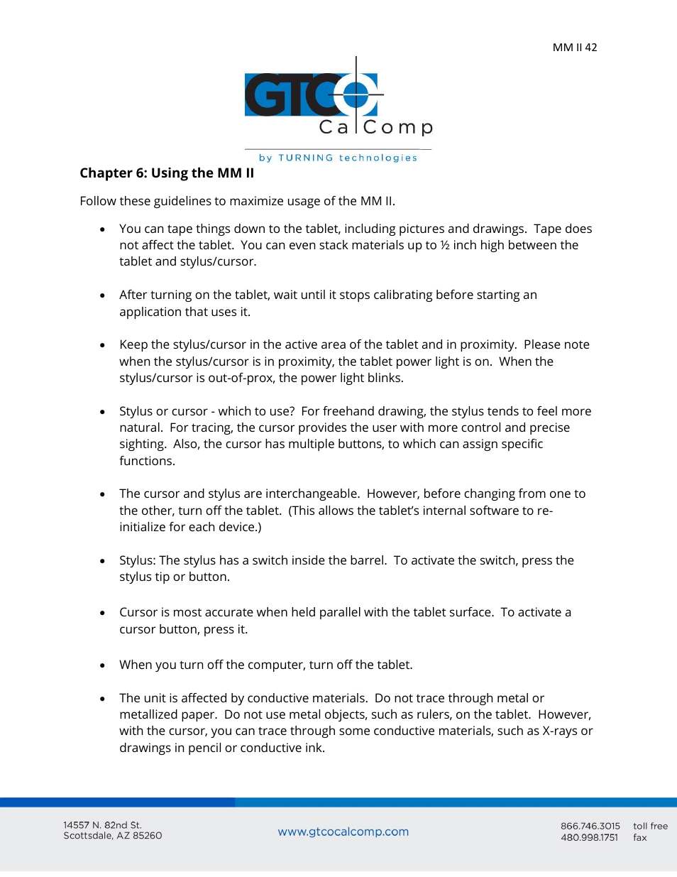 GTCO MM II 1201 - Users Guide User Manual | Page 42 / 61