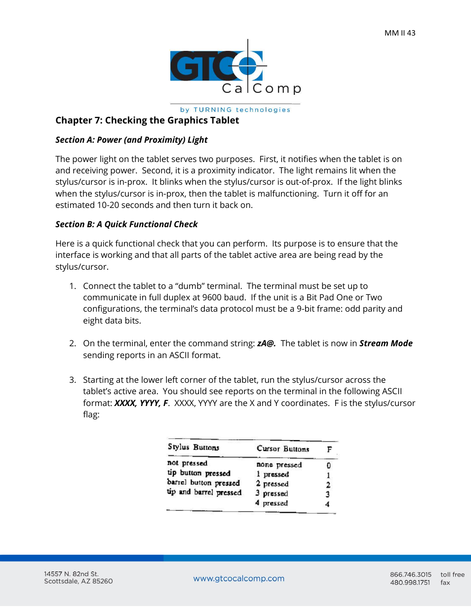 GTCO MM II 1201 - Users Guide User Manual | Page 43 / 61