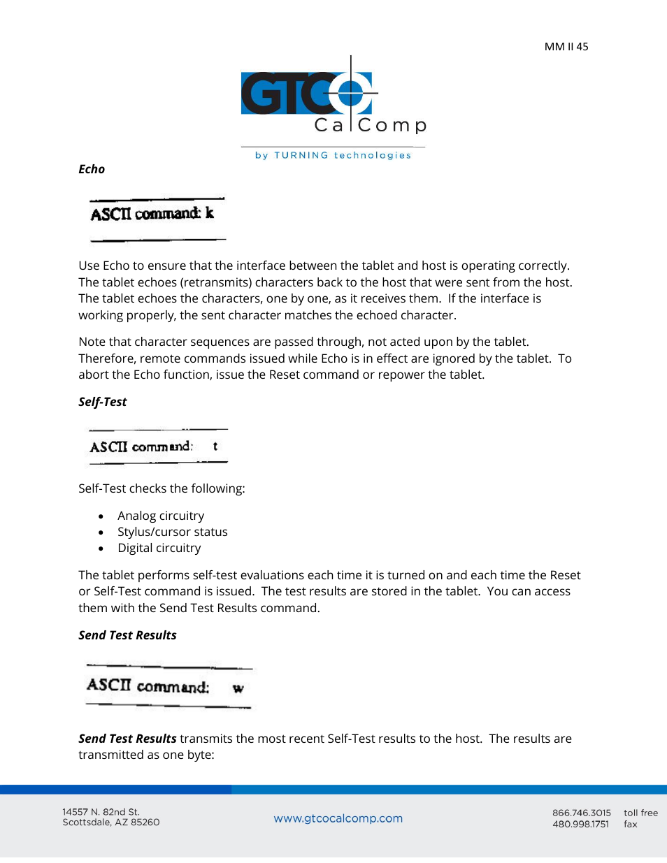 GTCO MM II 1201 - Users Guide User Manual | Page 45 / 61