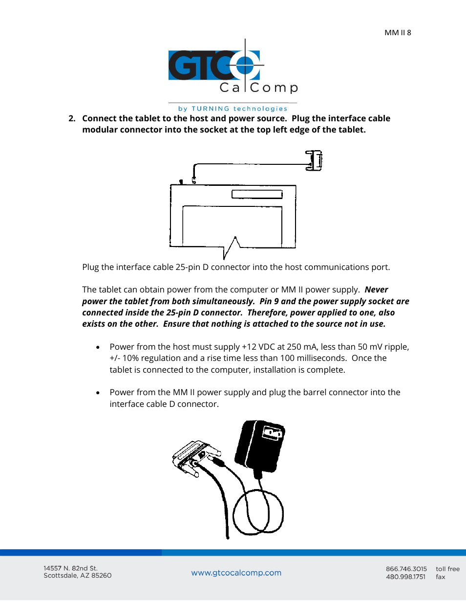 GTCO MM II 1201 - Users Guide User Manual | Page 8 / 61