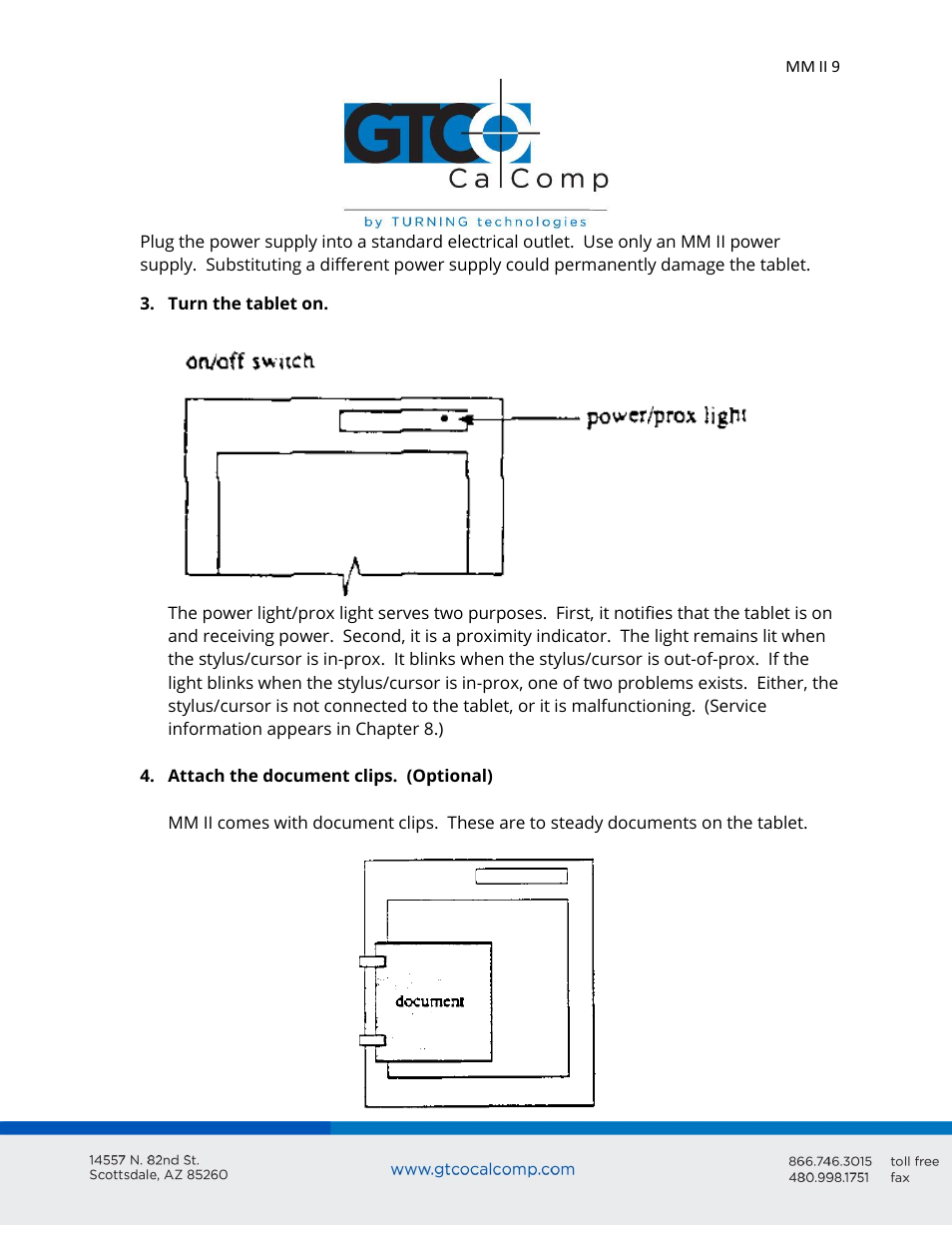 GTCO MM II 1201 - Users Guide User Manual | Page 9 / 61