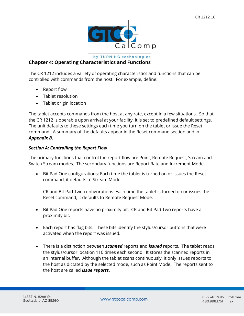 GTCO CR 1212 - Users Guide User Manual | Page 16 / 50