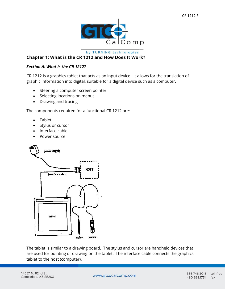 GTCO CR 1212 - Users Guide User Manual | Page 3 / 50