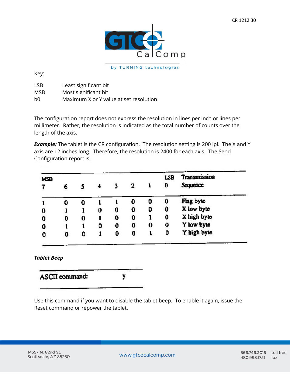 GTCO CR 1212 - Users Guide User Manual | Page 30 / 50