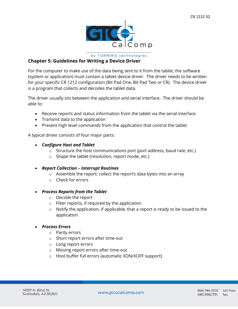 GTCO CR 1212 - Users Guide User Manual | Page 32 / 50