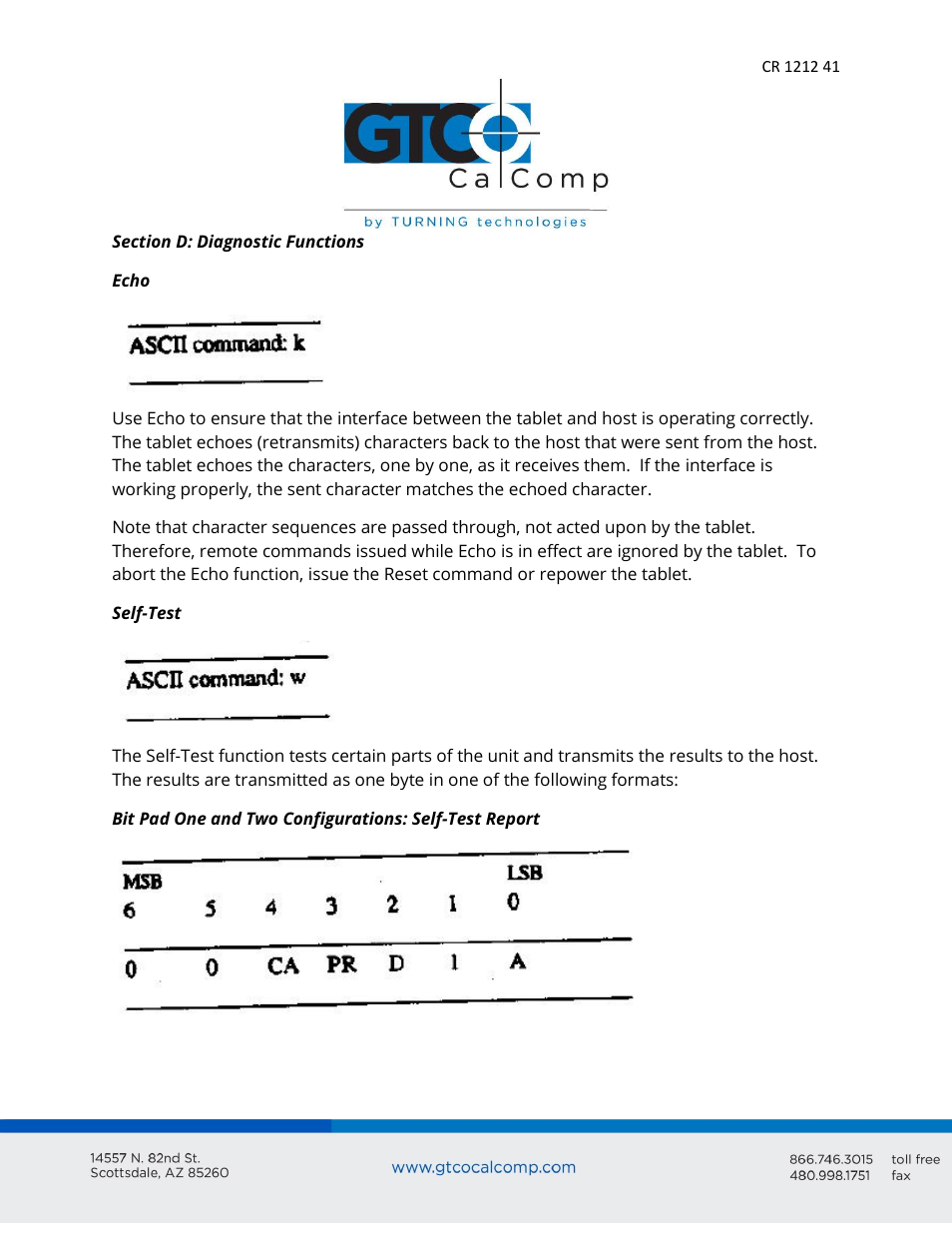 GTCO CR 1212 - Users Guide User Manual | Page 41 / 50