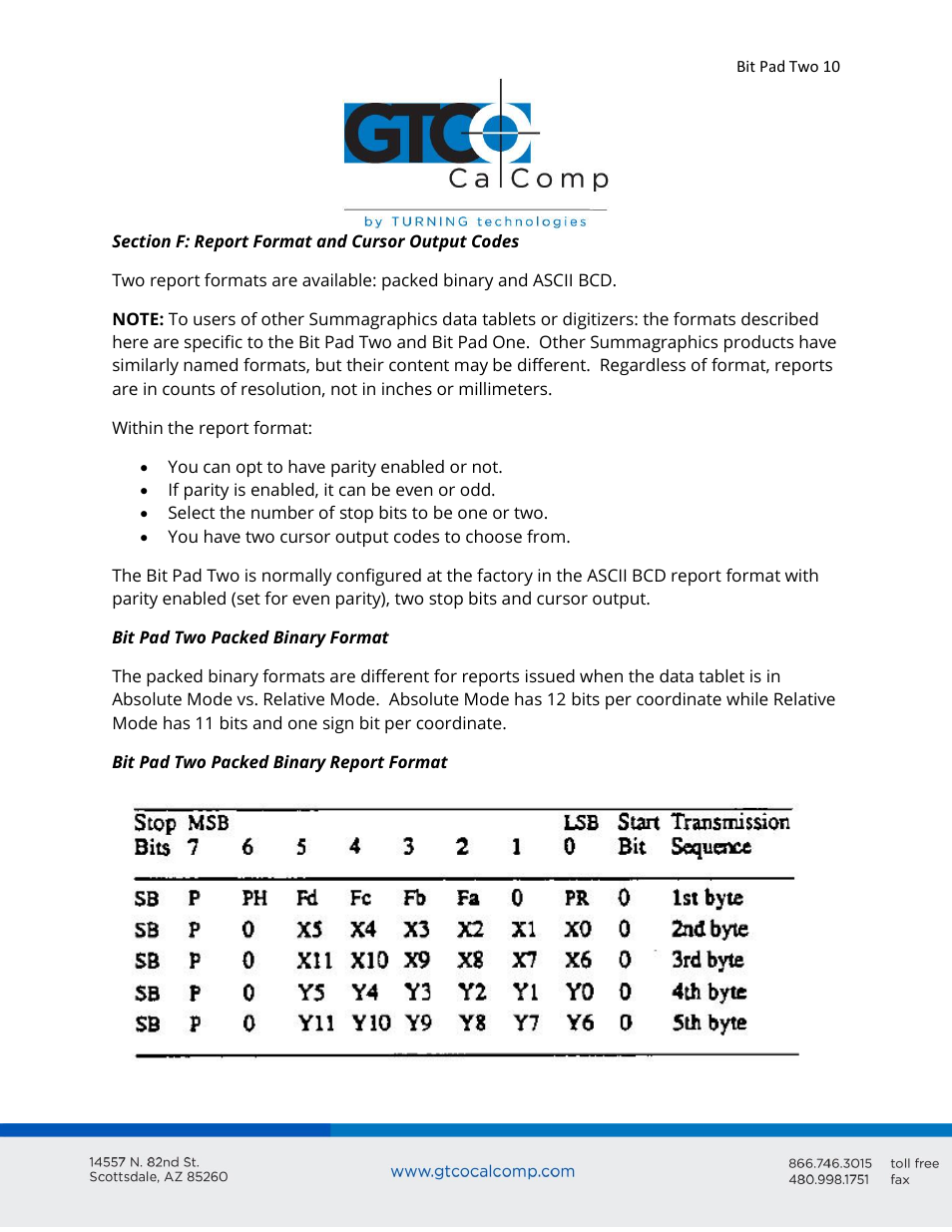 GTCO Bit Pad Two - Users Guide User Manual | Page 10 / 48