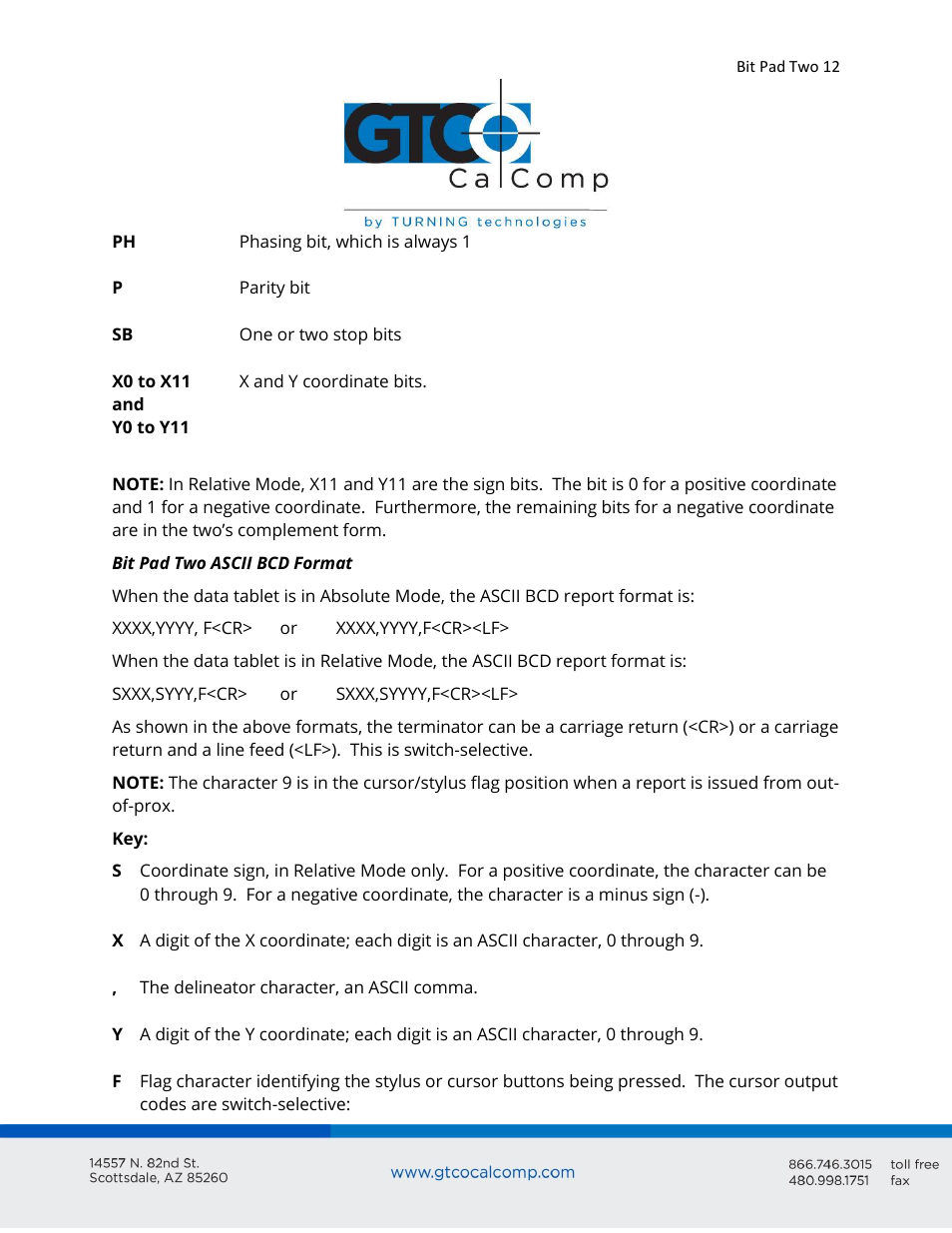 GTCO Bit Pad Two - Users Guide User Manual | Page 12 / 48