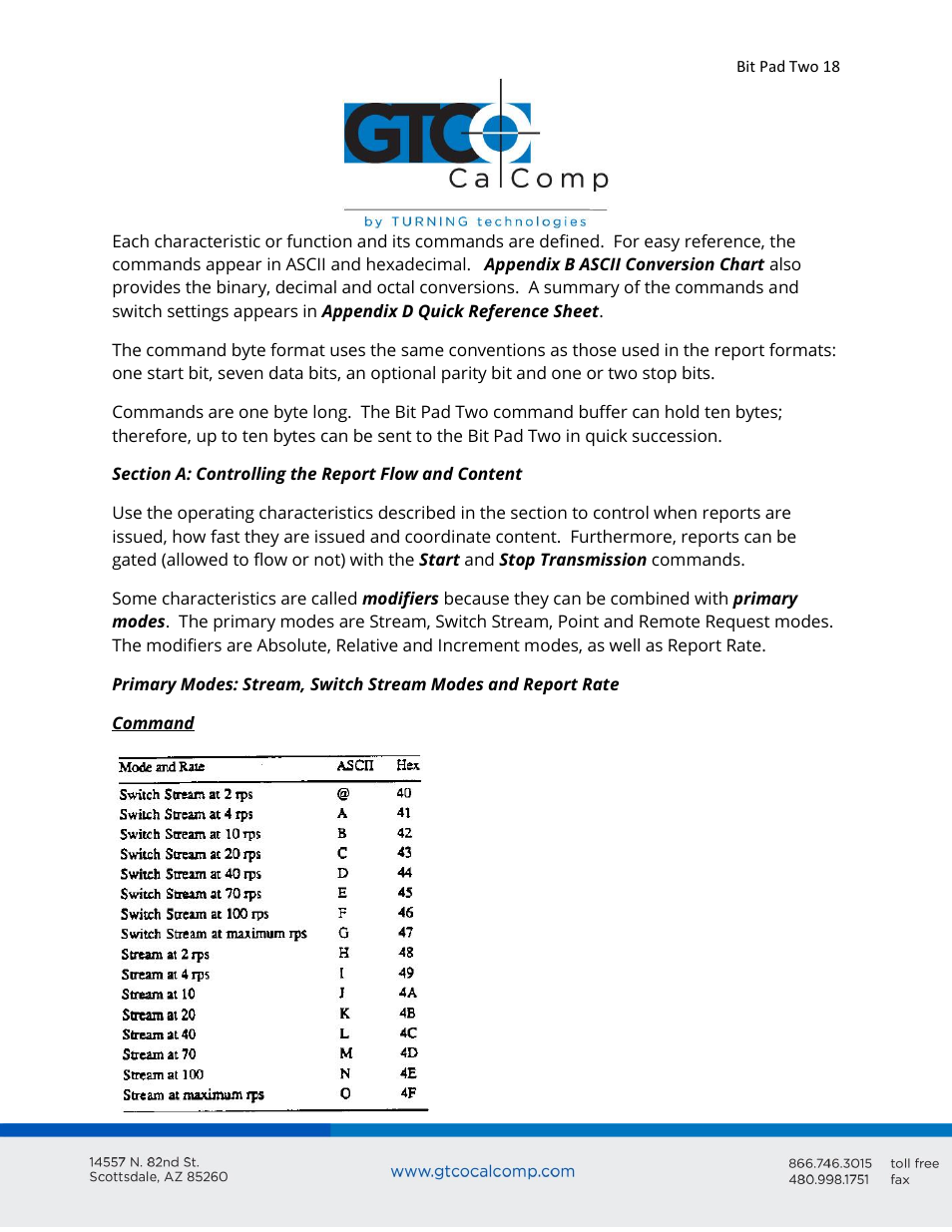 GTCO Bit Pad Two - Users Guide User Manual | Page 18 / 48