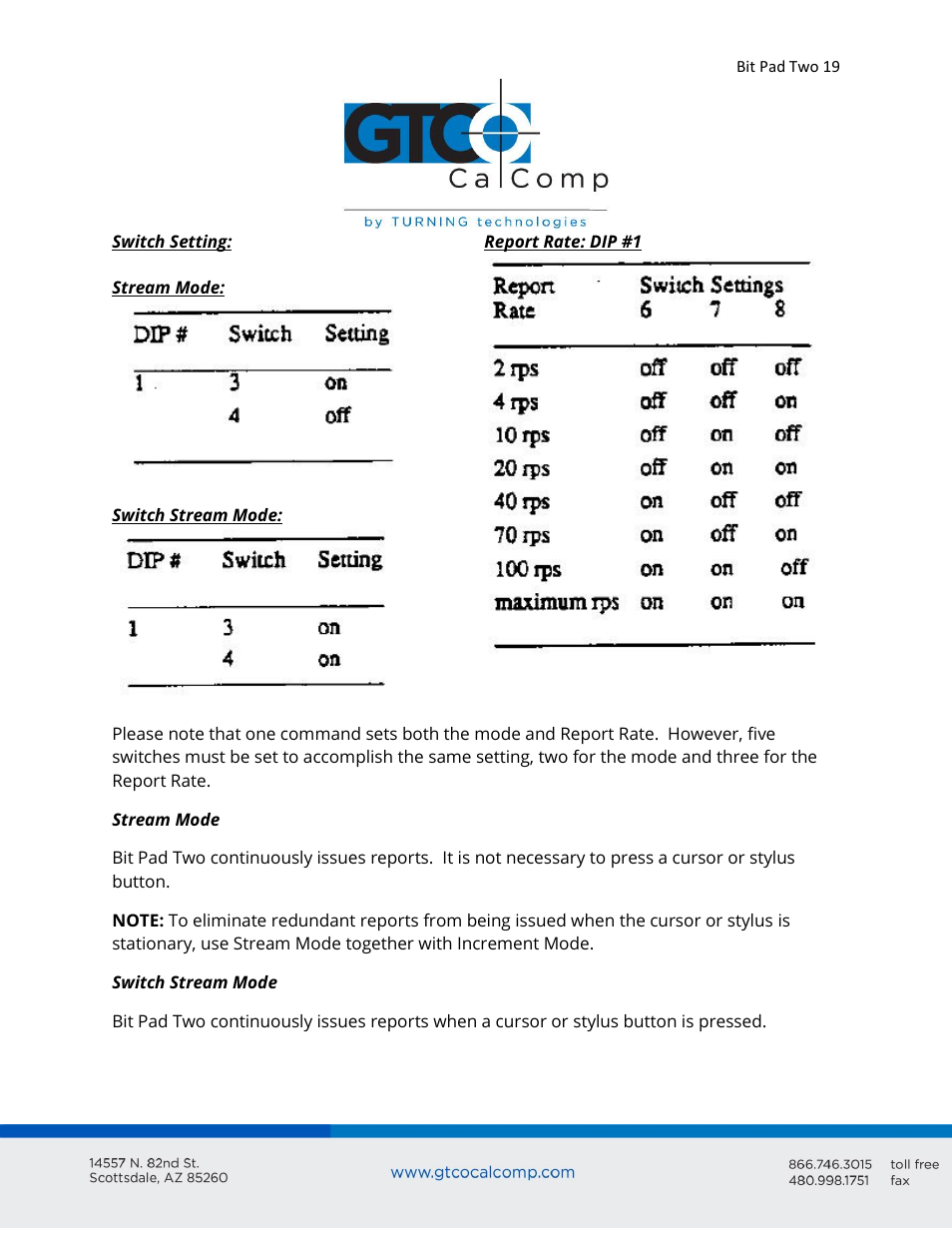 GTCO Bit Pad Two - Users Guide User Manual | Page 19 / 48