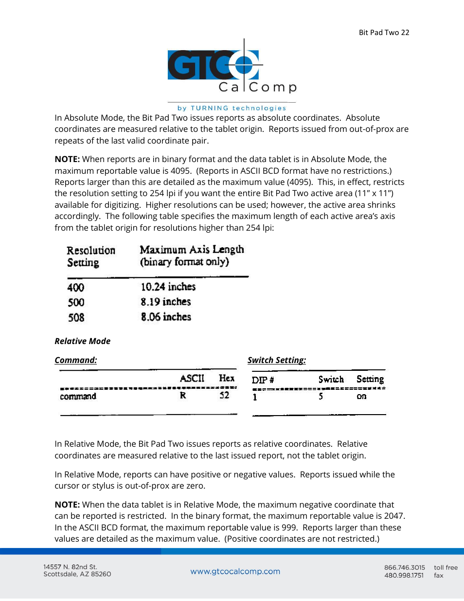 GTCO Bit Pad Two - Users Guide User Manual | Page 22 / 48