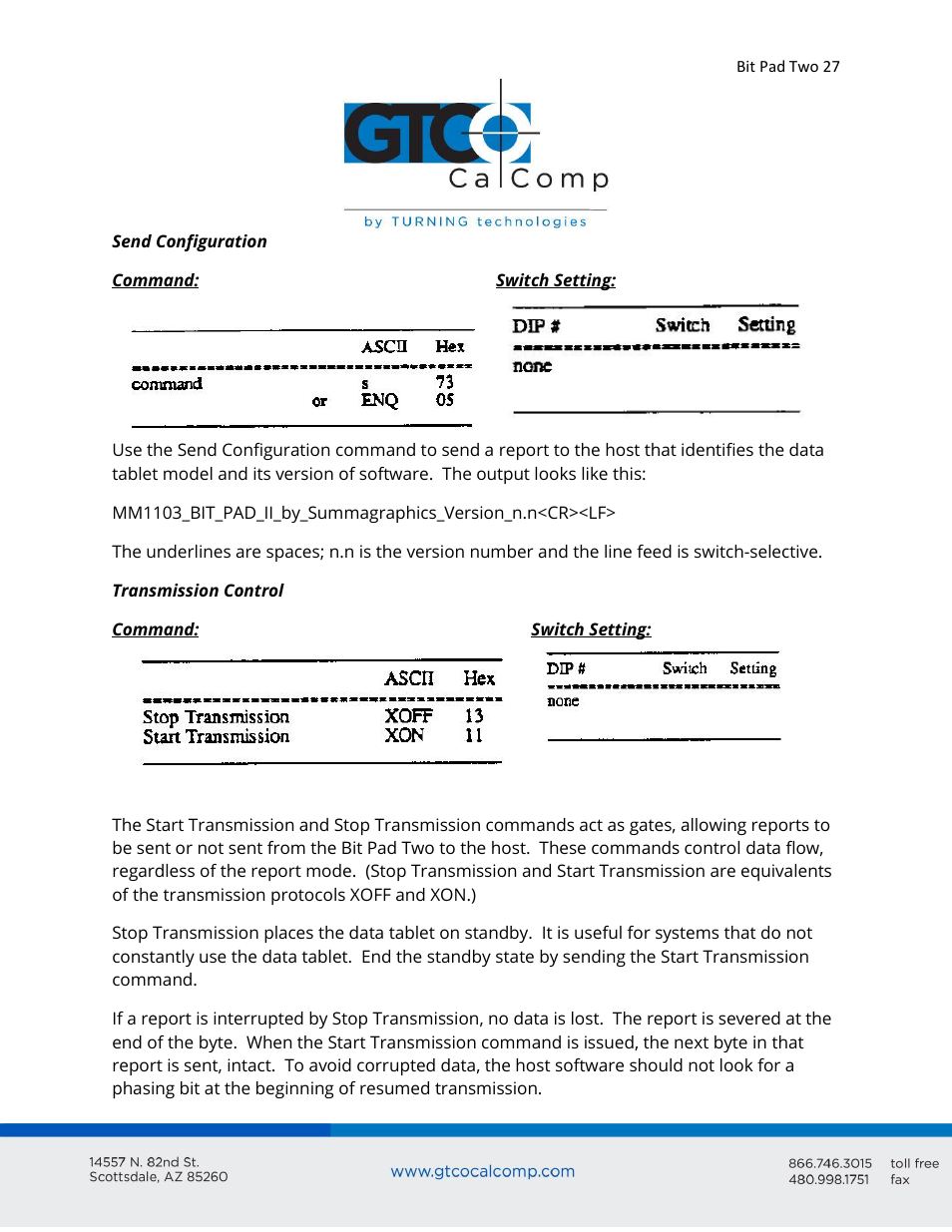 GTCO Bit Pad Two - Users Guide User Manual | Page 27 / 48