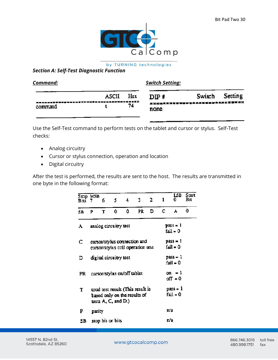 GTCO Bit Pad Two - Users Guide User Manual | Page 30 / 48
