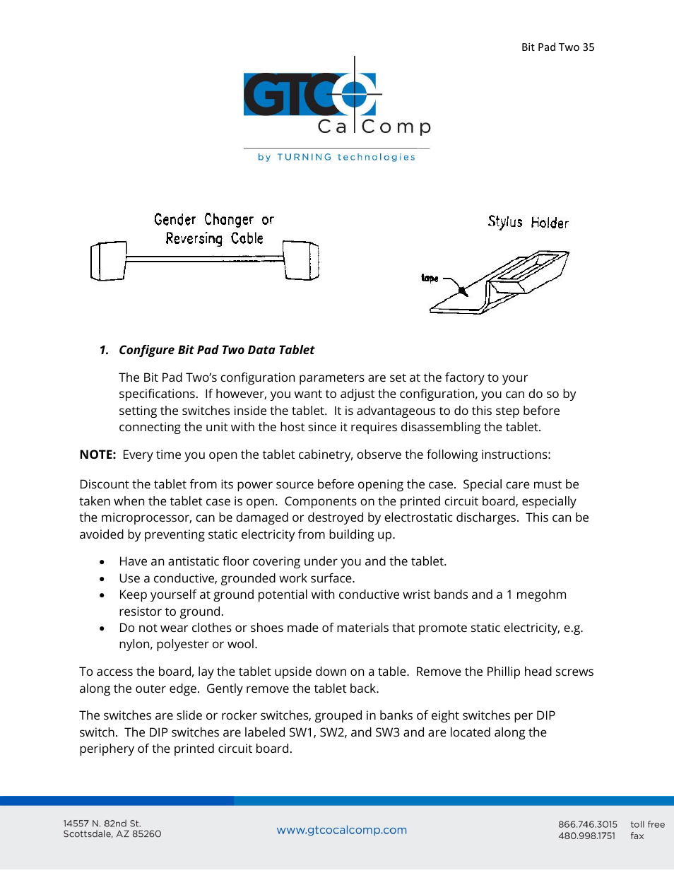 GTCO Bit Pad Two - Users Guide User Manual | Page 35 / 48