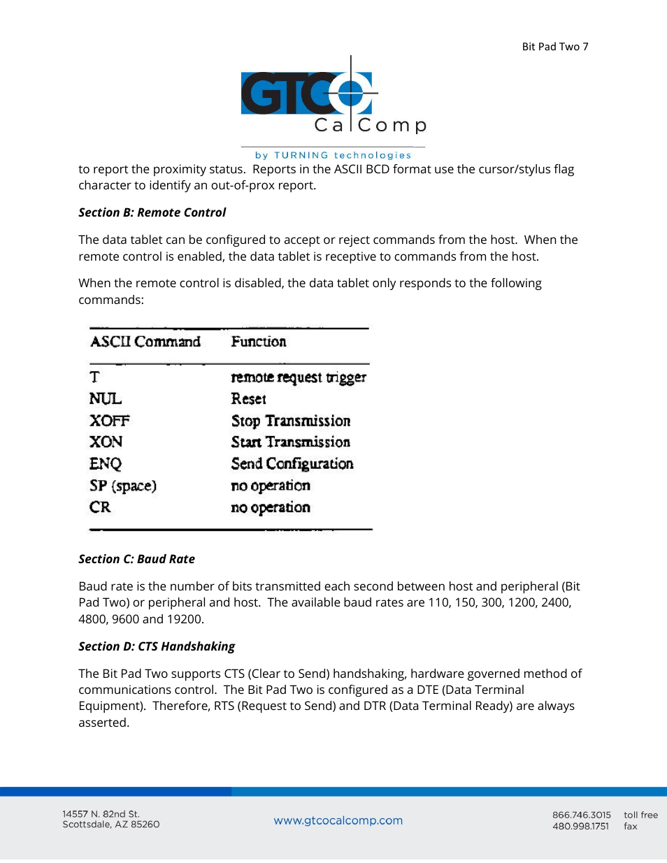 GTCO Bit Pad Two - Users Guide User Manual | Page 7 / 48