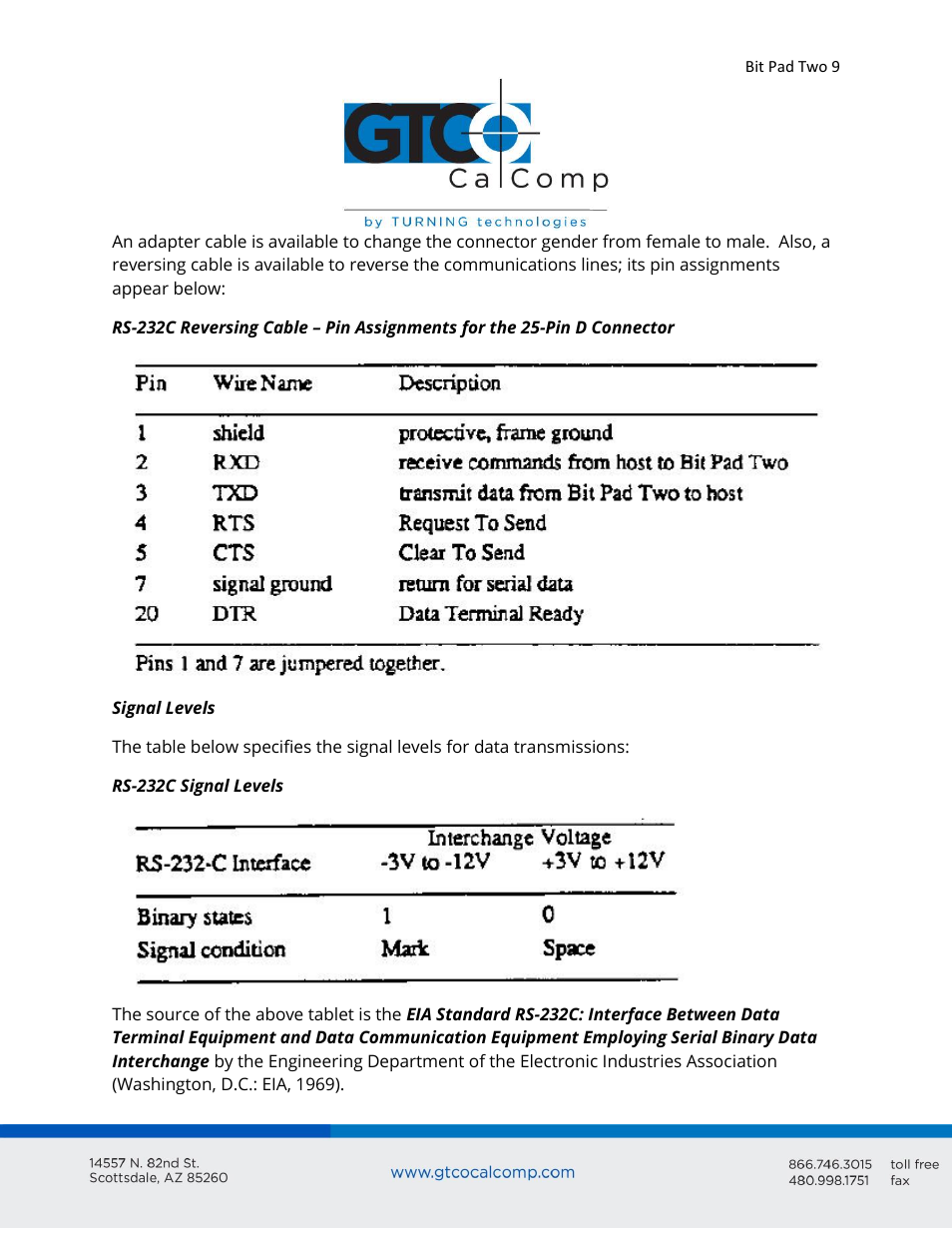 GTCO Bit Pad Two - Users Guide User Manual | Page 9 / 48