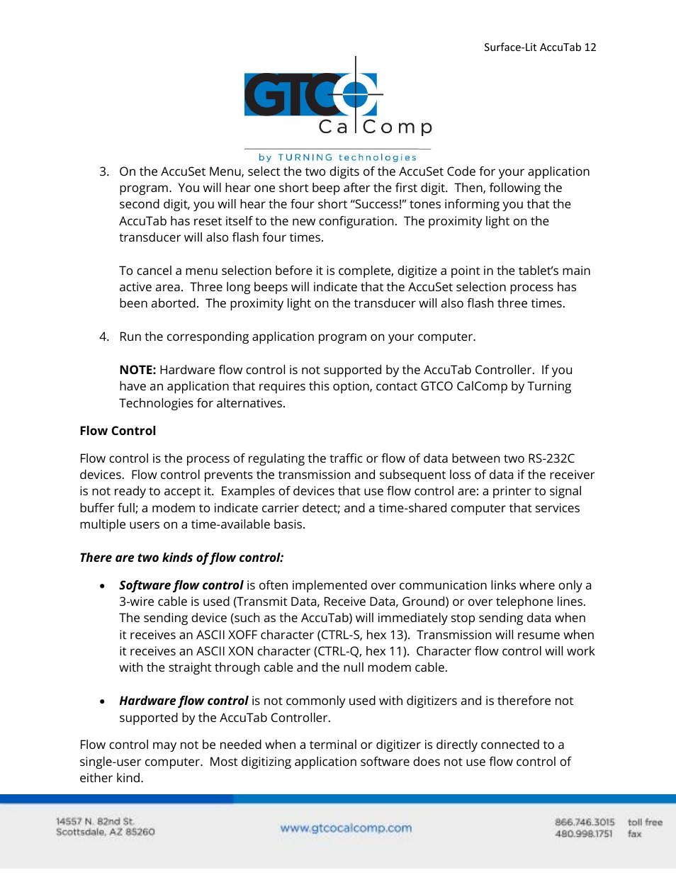 GTCO Surface-Lit AccuTab - Users Guide User Manual | Page 12 / 70