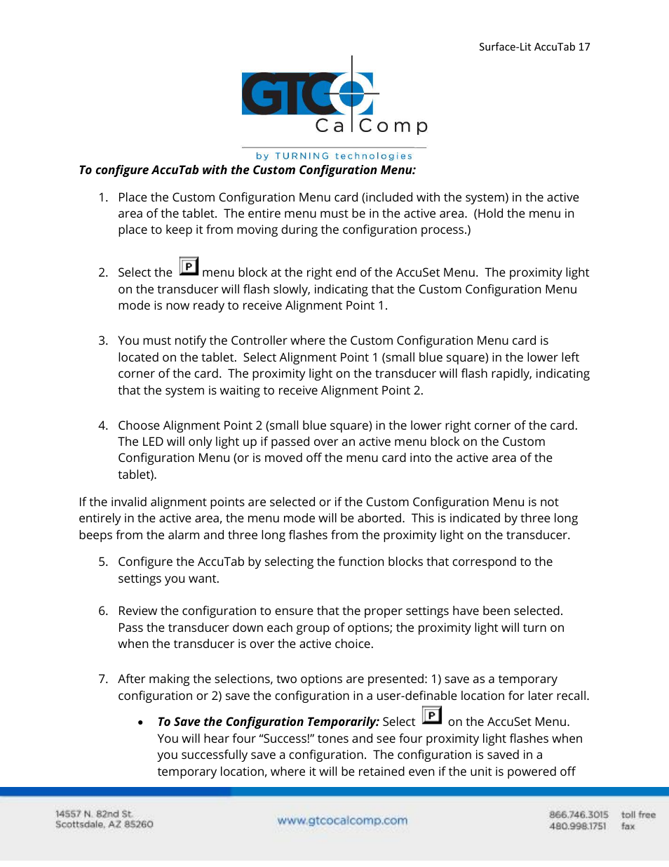 GTCO Surface-Lit AccuTab - Users Guide User Manual | Page 17 / 70