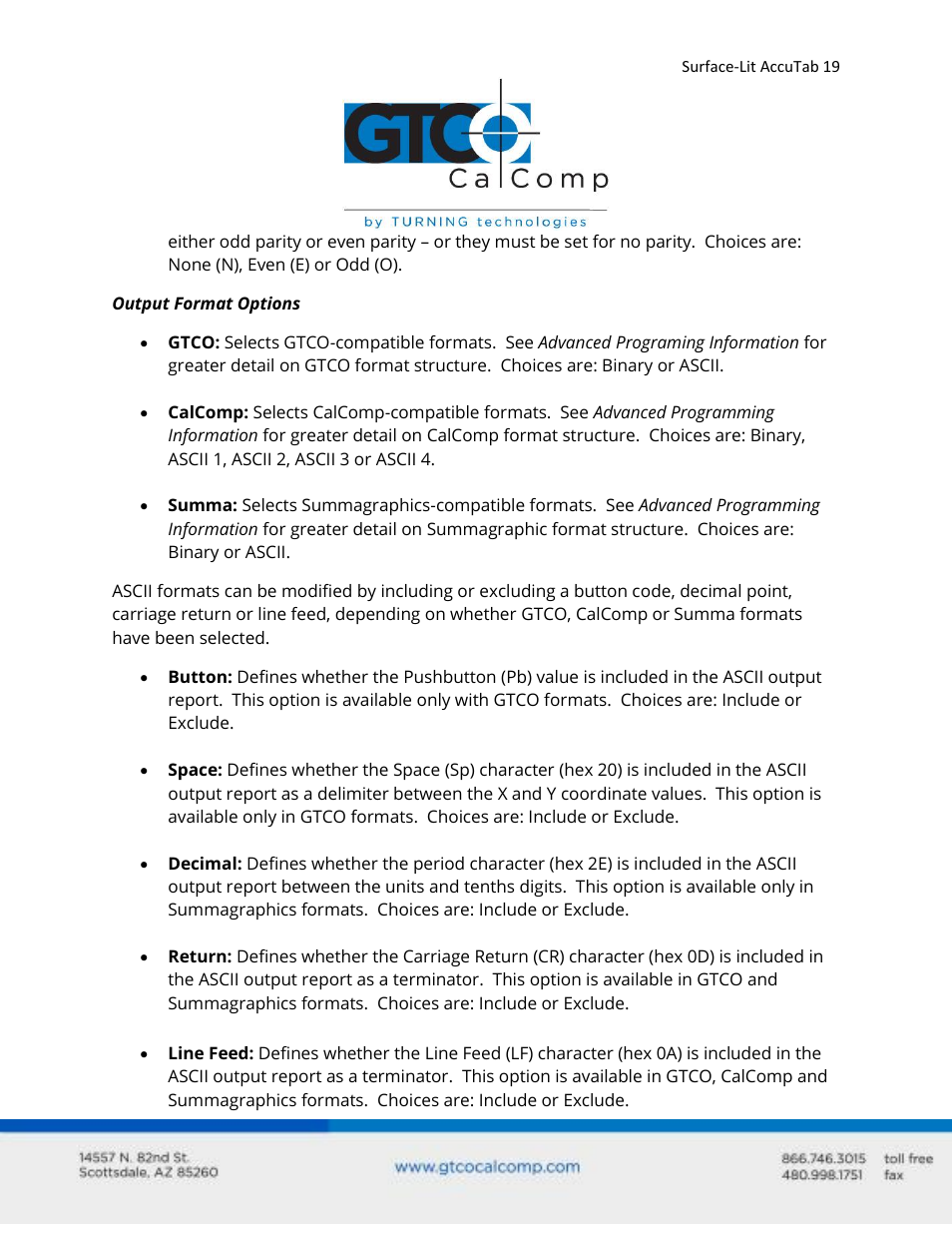 GTCO Surface-Lit AccuTab - Users Guide User Manual | Page 19 / 70