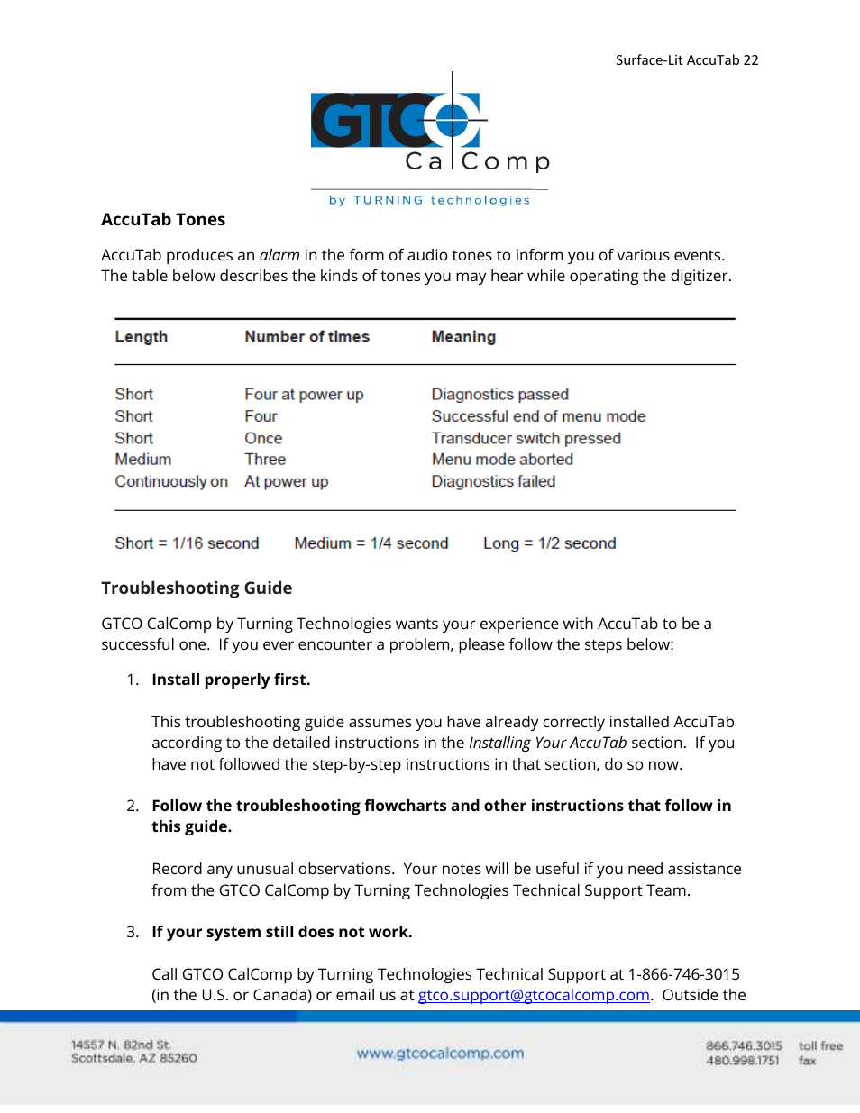 GTCO Surface-Lit AccuTab - Users Guide User Manual | Page 22 / 70