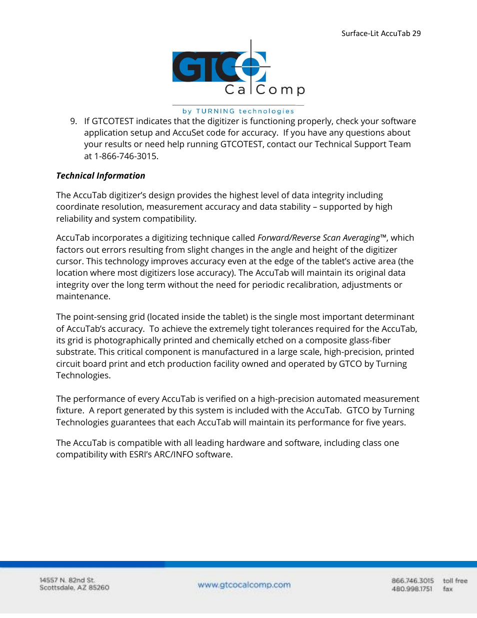 GTCO Surface-Lit AccuTab - Users Guide User Manual | Page 29 / 70