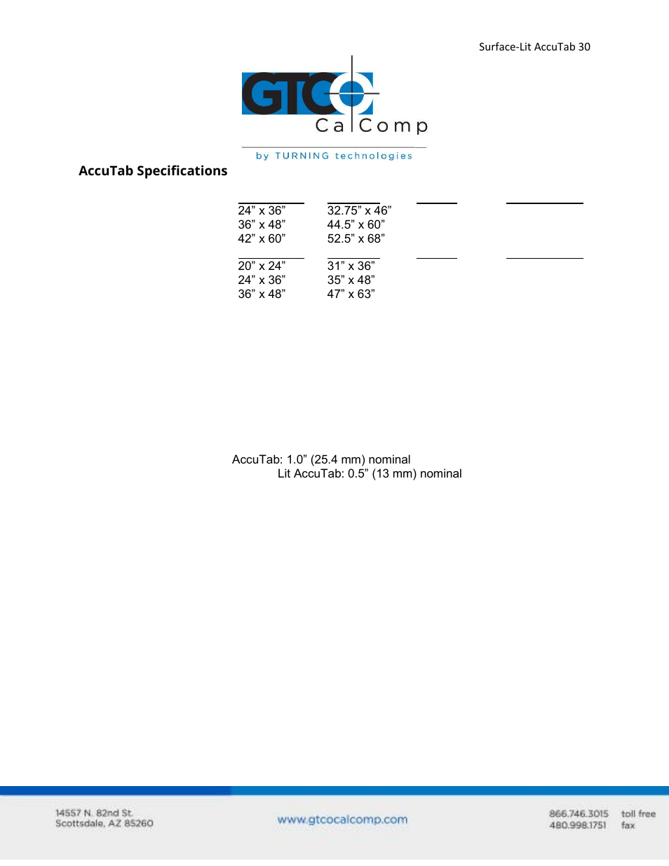 GTCO Surface-Lit AccuTab - Users Guide User Manual | Page 30 / 70