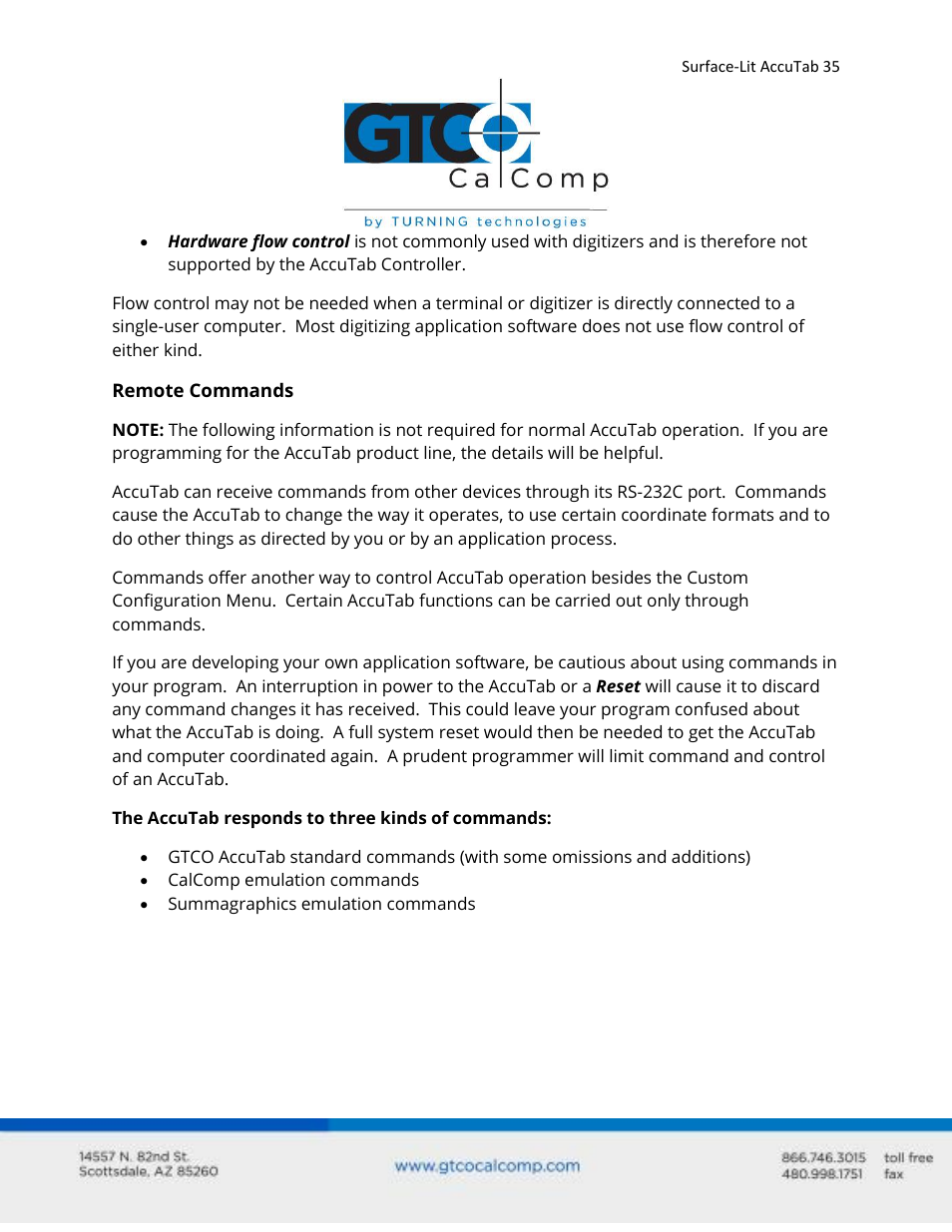 GTCO Surface-Lit AccuTab - Users Guide User Manual | Page 35 / 70