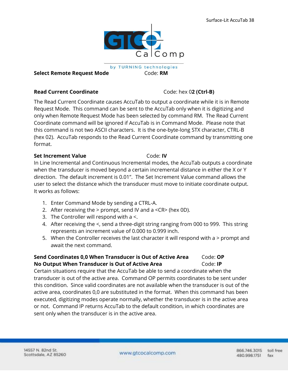 GTCO Surface-Lit AccuTab - Users Guide User Manual | Page 38 / 70