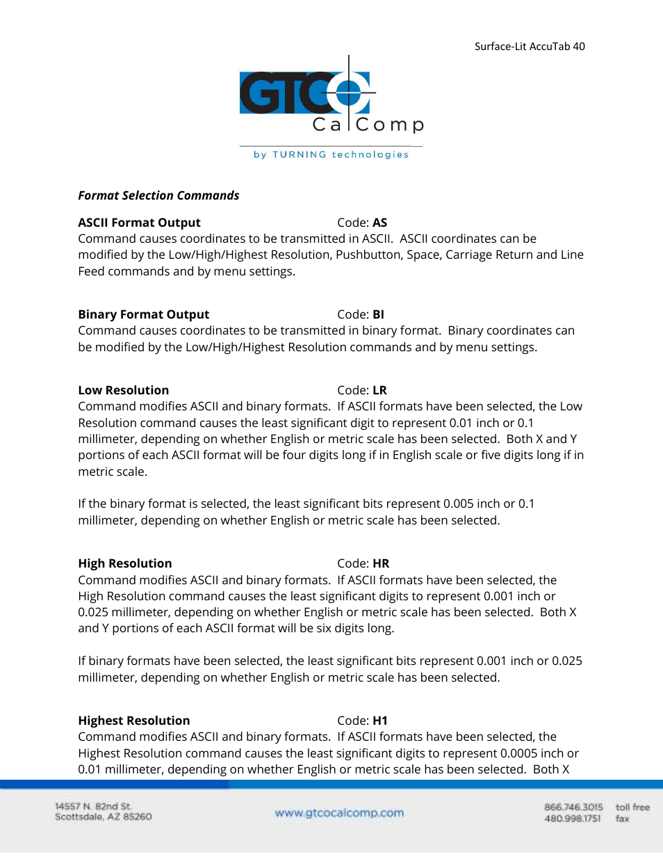 GTCO Surface-Lit AccuTab - Users Guide User Manual | Page 40 / 70