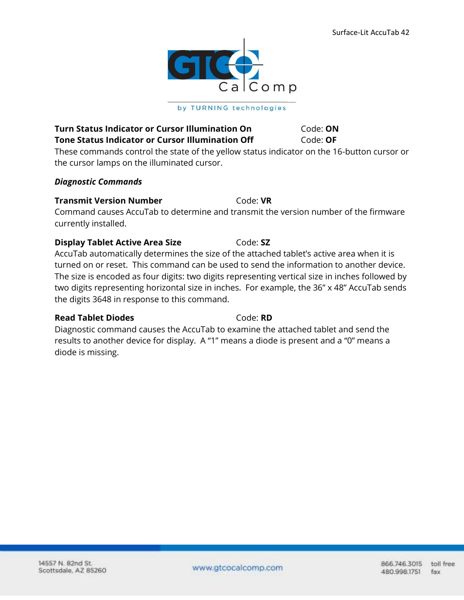 GTCO Surface-Lit AccuTab - Users Guide User Manual | Page 42 / 70