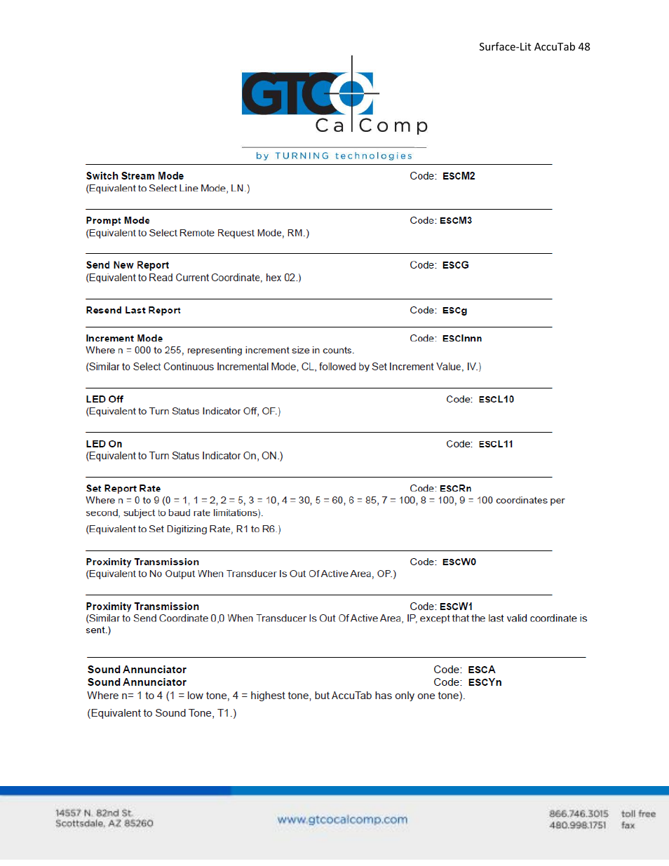 GTCO Surface-Lit AccuTab - Users Guide User Manual | Page 48 / 70