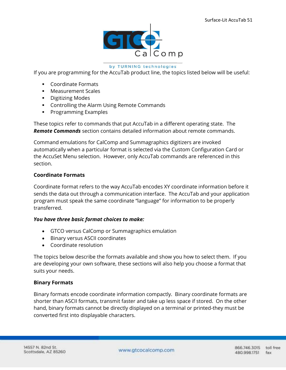 GTCO Surface-Lit AccuTab - Users Guide User Manual | Page 51 / 70