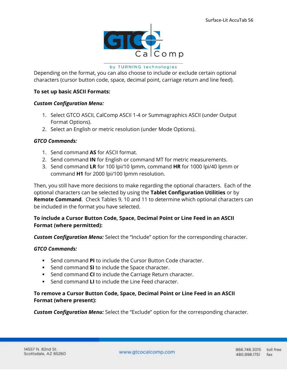 GTCO Surface-Lit AccuTab - Users Guide User Manual | Page 56 / 70