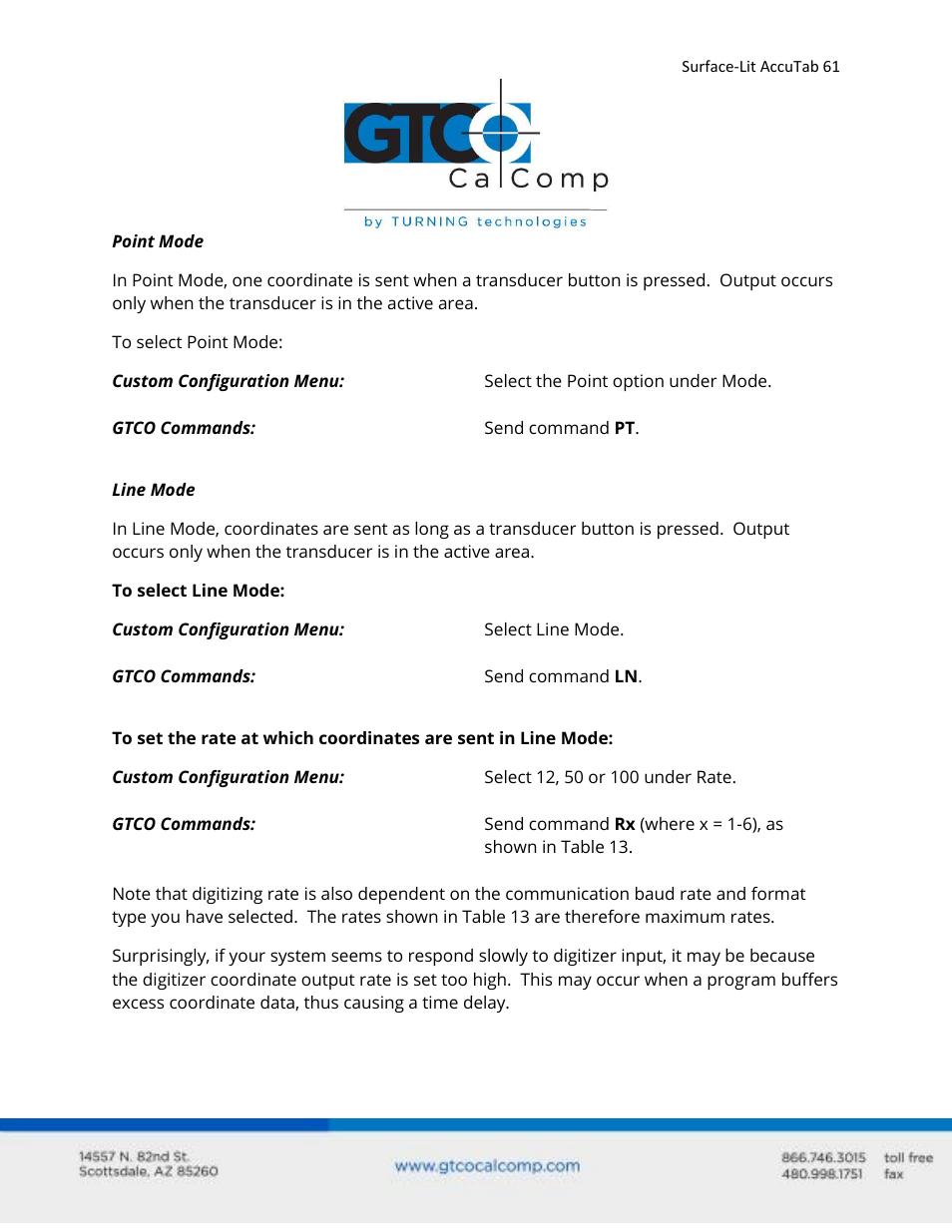 GTCO Surface-Lit AccuTab - Users Guide User Manual | Page 61 / 70