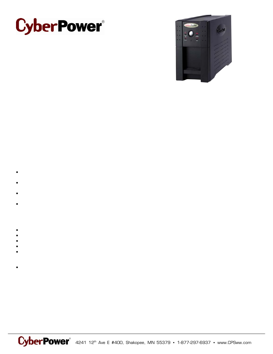 CyberPower Systems OP650 User Manual | 2 pages