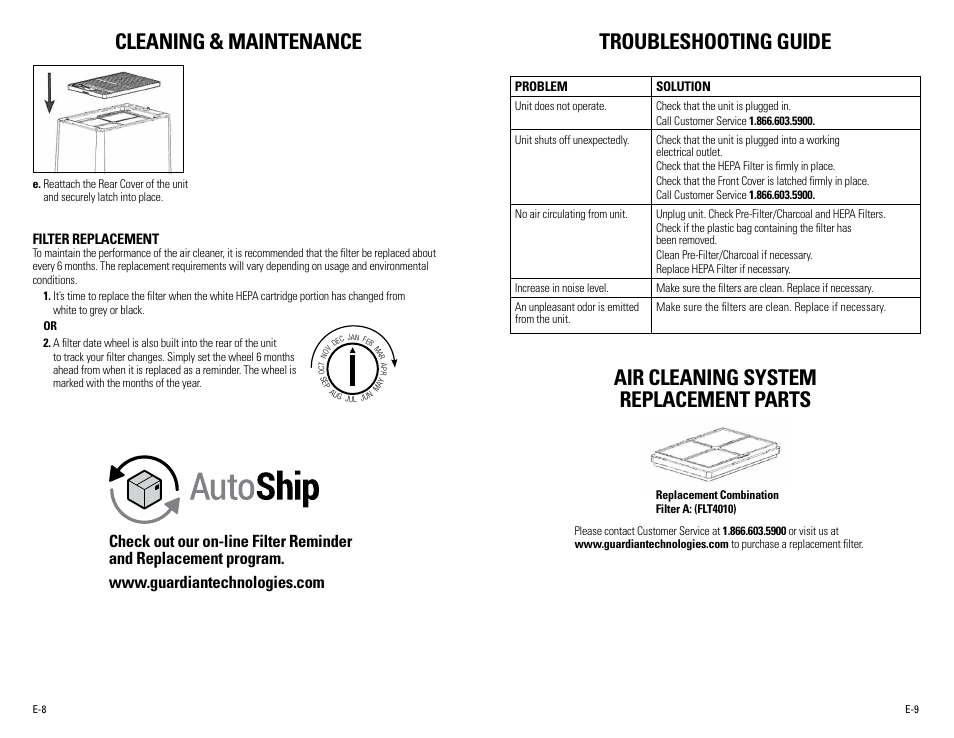 Cleaning & maintenance | Guardian Technologies AC4020 User Manual | Page 5 / 16