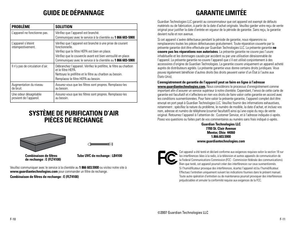 Guardian Technologies AC4100 User Manual | Page 12 / 18