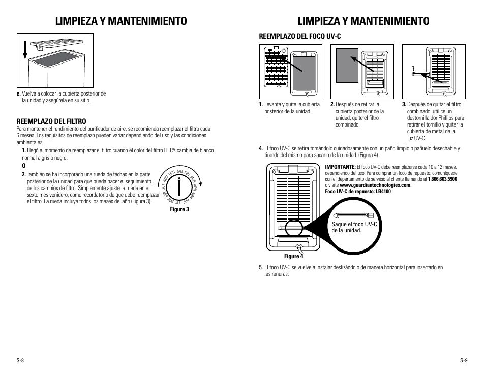 Limpieza y mantenimiento | Guardian Technologies AC4100 User Manual | Page 17 / 18