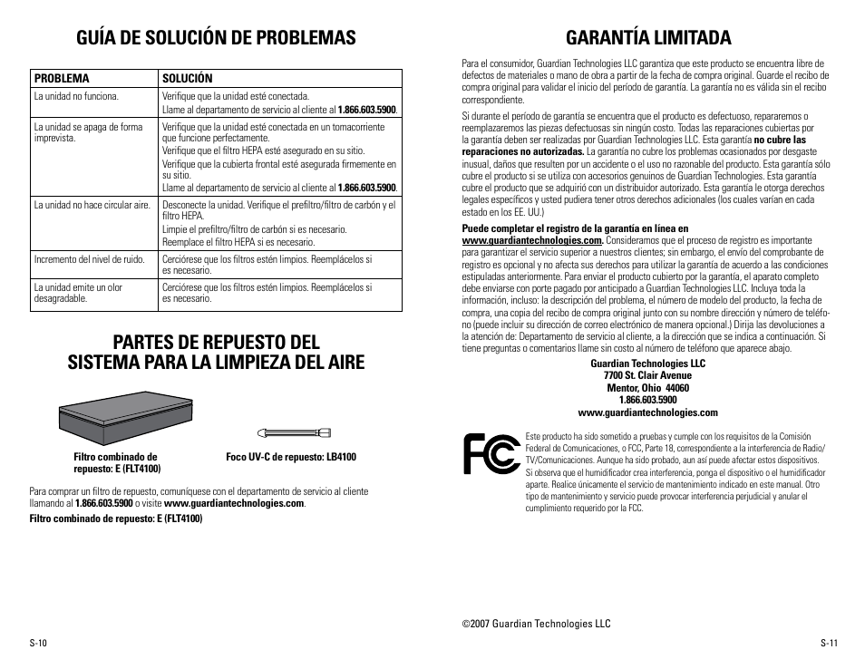 Guardian Technologies AC4100 User Manual | Page 18 / 18