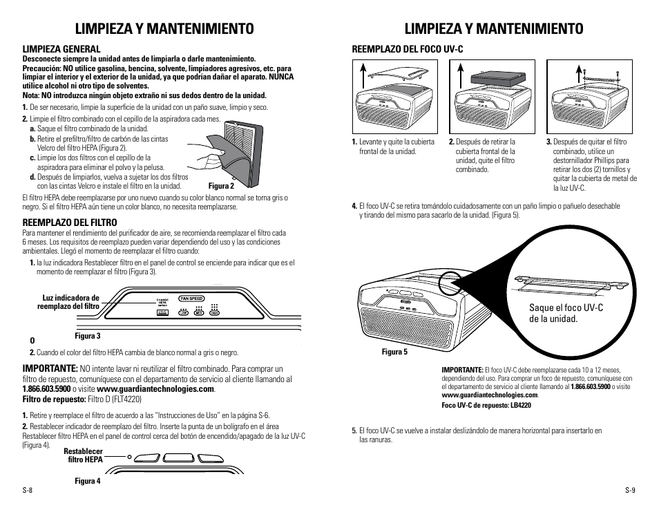 Limpieza y mantenimiento | Guardian Technologies AC4220 User Manual | Page 17 / 18