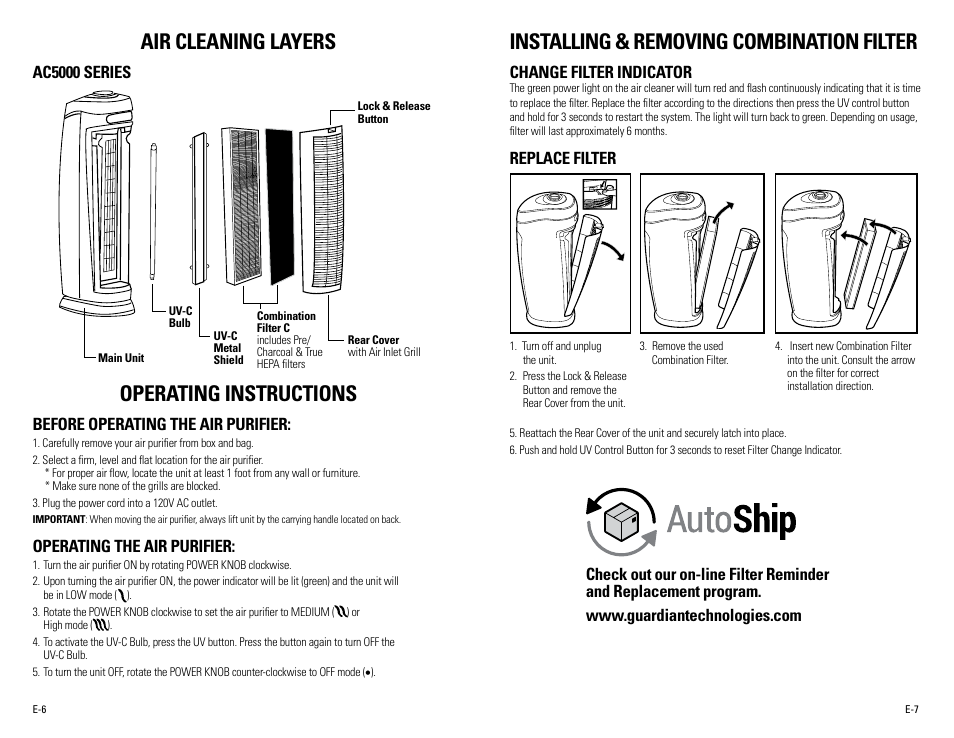 Air cleaning layers | Guardian Technologies AC5000 User Manual | Page 4 / 20