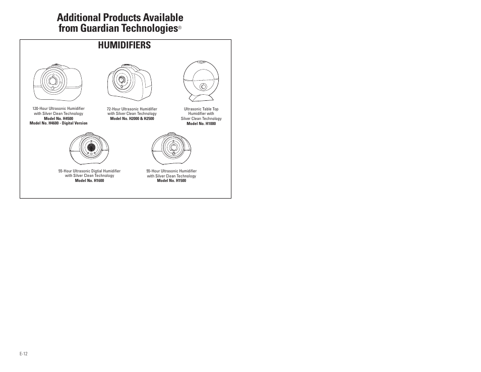 Humidifiers | Guardian Technologies AC4850PT User Manual | Page 7 / 20