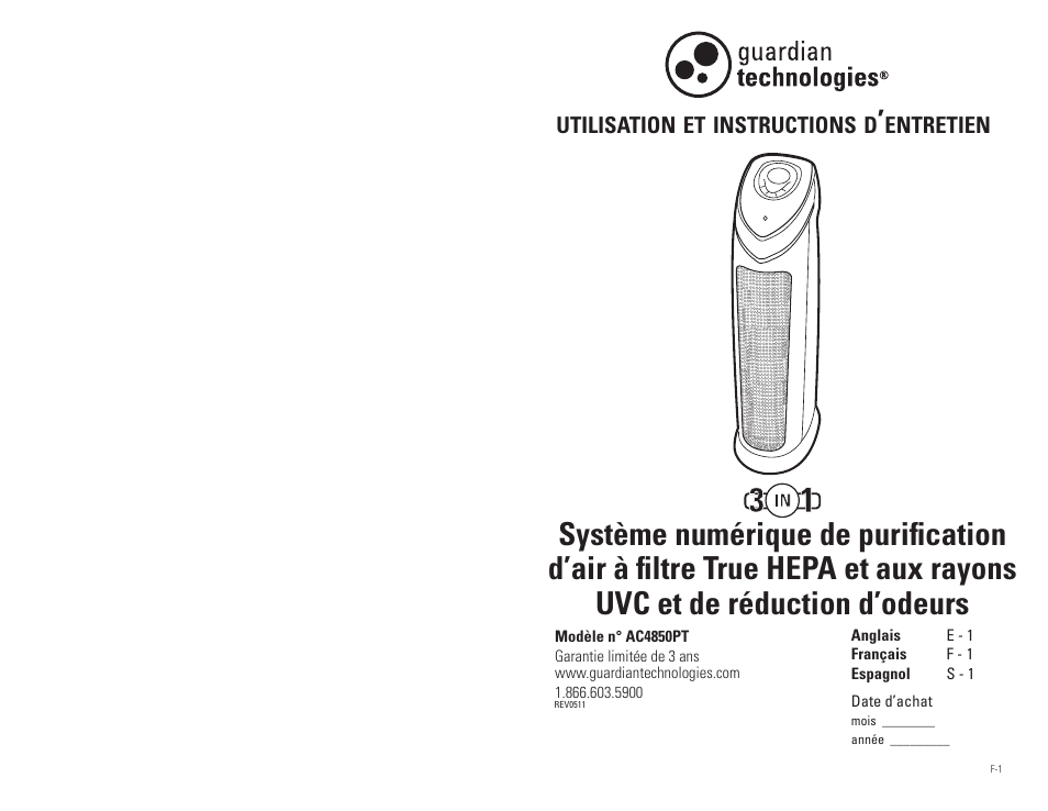 Guardian Technologies AC4850PT User Manual | Page 8 / 20